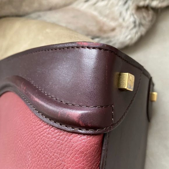 CELINE Tricolor luggage bag leather and suede Mini - Picture 14 of 16